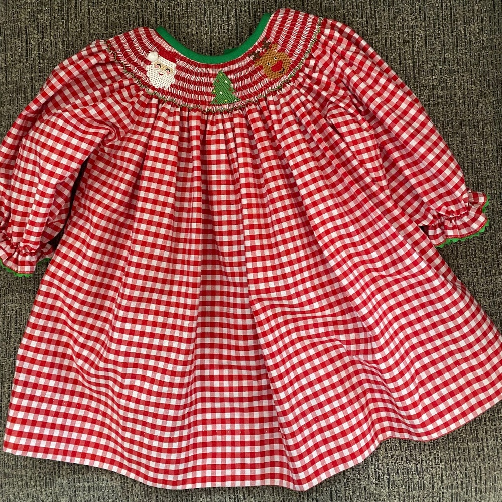 Christmas Smocked Baby Girl Dress